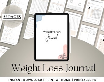 Digitale fitnessplanner l Goodnotes fitnessdagboek l Gewichtsverliesdagboek l Ongedateerde afdrukbare trainingsplanner l Maaltijdplanner l Wellness