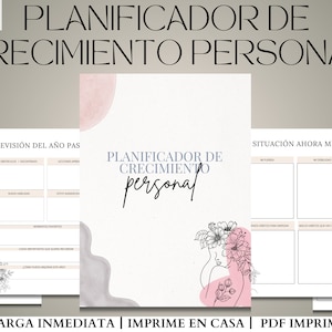 Planificador de crecimiento personal l planificador de fijación de objetivos l diario de terapia l diario de bienestar l diario de autoayuda