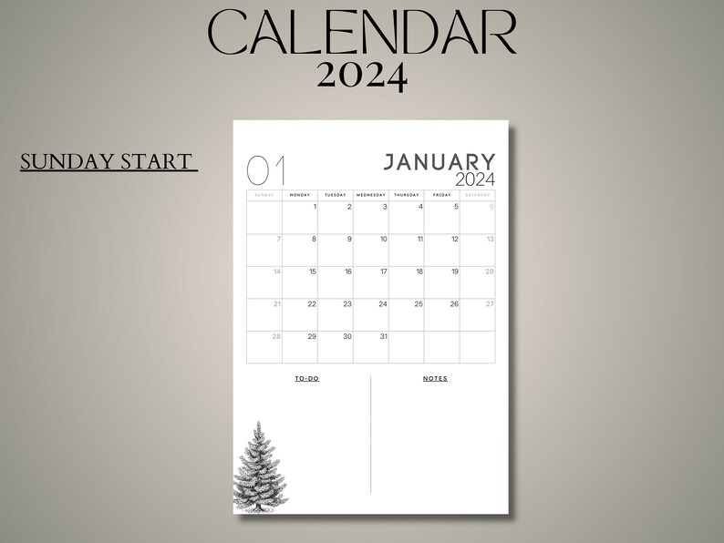 2024 Calendar 2024 Monthly Planner Calendar 2024 Printable 2024