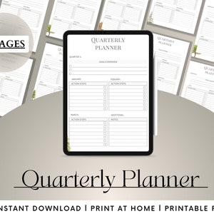 Quarterly goal planner l 90 day calendar l 12 week year planner l goal planner printable l 2024 calendar set l year at a glance printable