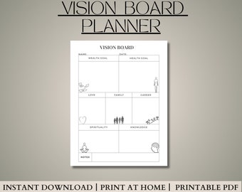 vision board printables 2024 vision board vision board template vision board kit doel tracker printbare vision board planner doel instelling