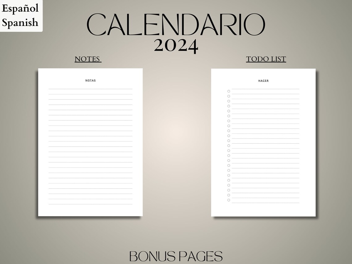 Calendario 2024 En Español Anual 2024 Calendario Para Imprimir 2024 ...