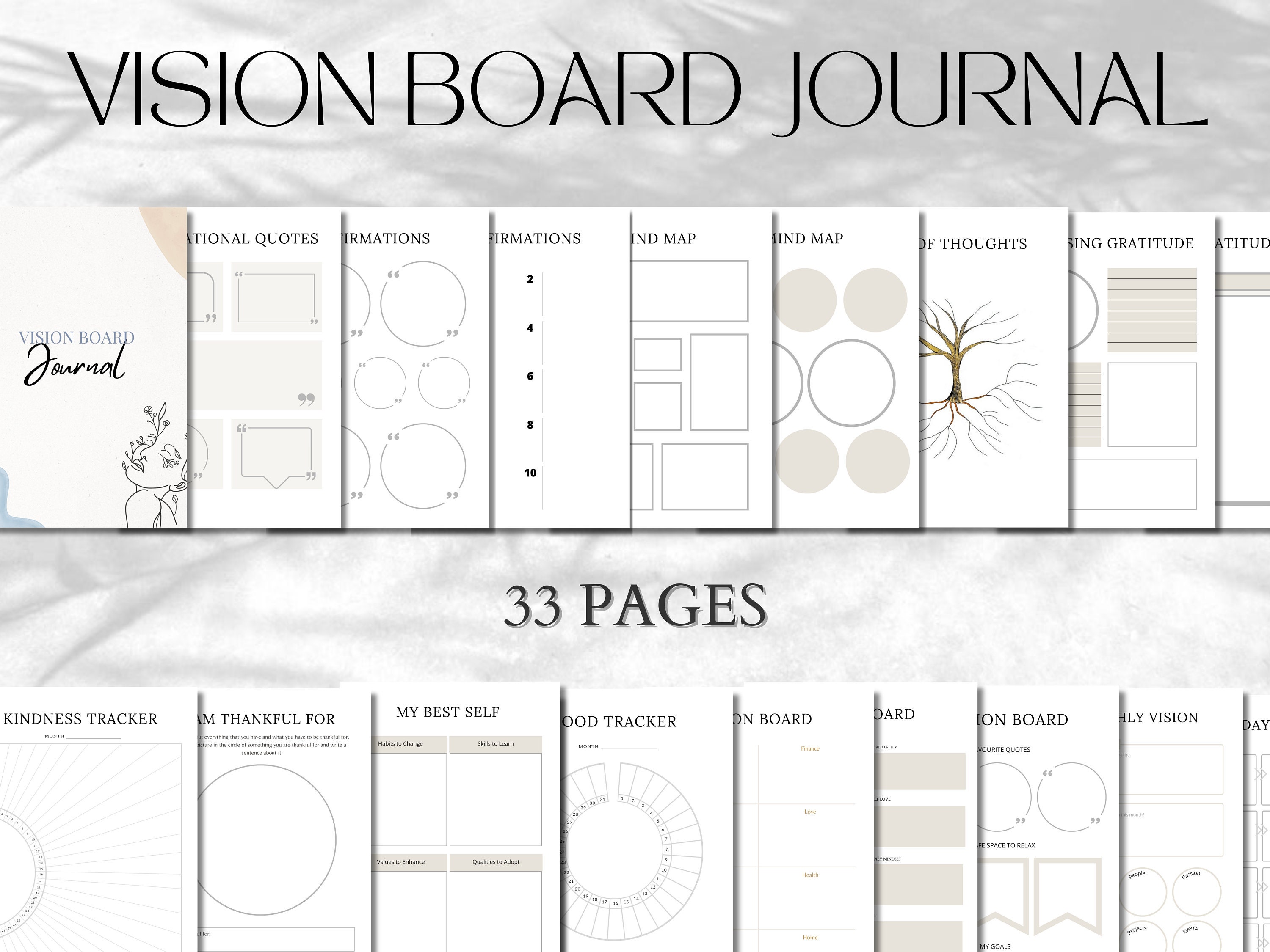 Vision Board Journal L Manifestation Planner L Goal Setting L Gratitude ...