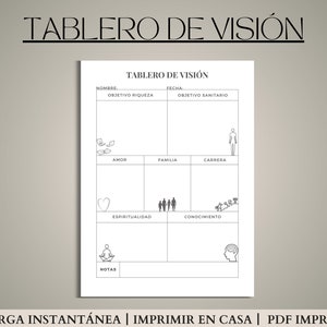 tablero de visión imprimibles tablero de vision 2024 plantilla de tablero de vision tablero de vision kit de seguimiento