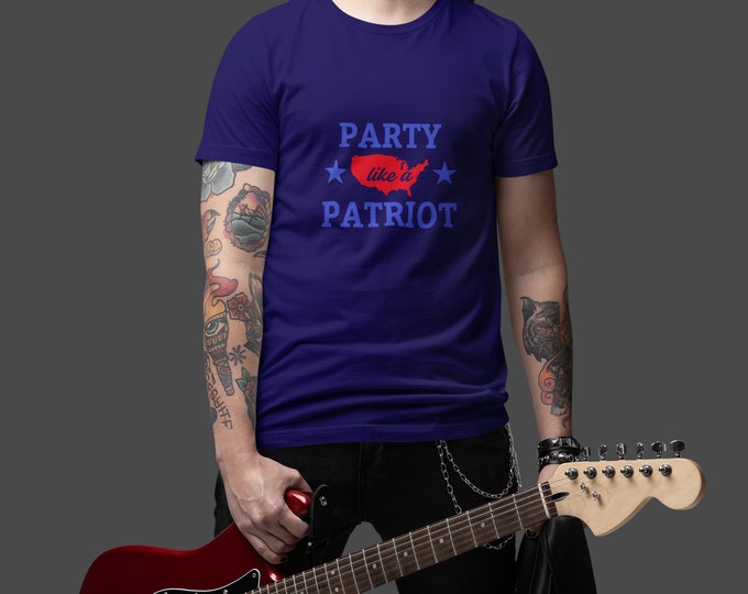 American Flag T-Shirt, Proud AmericanFourth of July: Party Like a Patriot