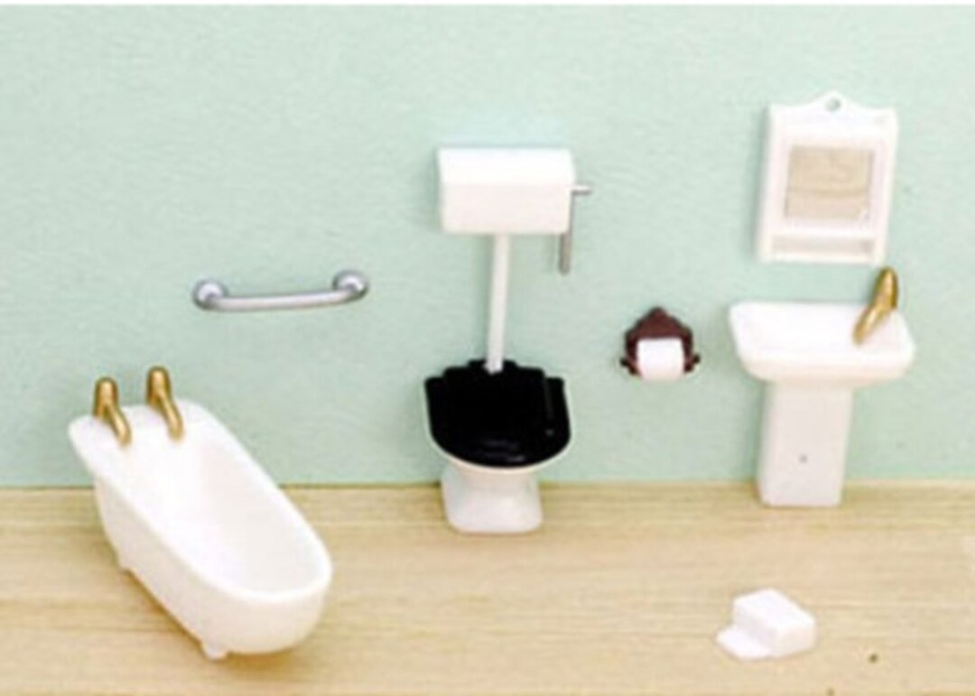 1/4 Scale Dollhouse Bathroom Set Etsy