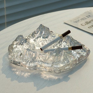 Japanese-Style Iceberg Glass Ashtray | 16 X 16 X 5 CM | Herb | Tobacco | Smoke Accessories | Stoner Gifts | Ashtray |