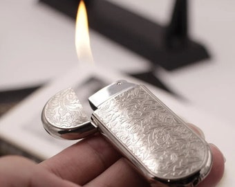 Embossed Lighter | Butane Lighters | Grinding Wheel | Cool Lighters | Smoker Gifts | 6.5 X 2.8 X 0.8 CM|