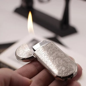 Embossed Lighter | Butane Lighters | Grinding Wheel | Cool Lighters | Smoker Gifts | 6.5 X 2.8 X 0.8 CM|