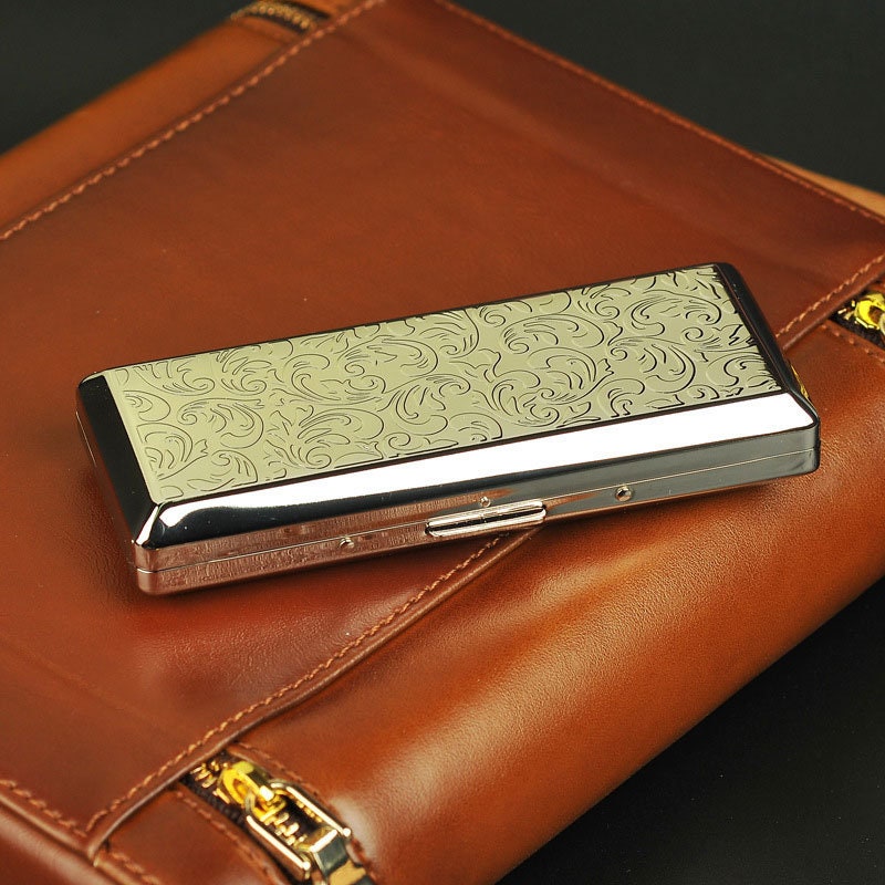 Embossed Cigarette Case Slim Style Vintage Look Etsy Canada