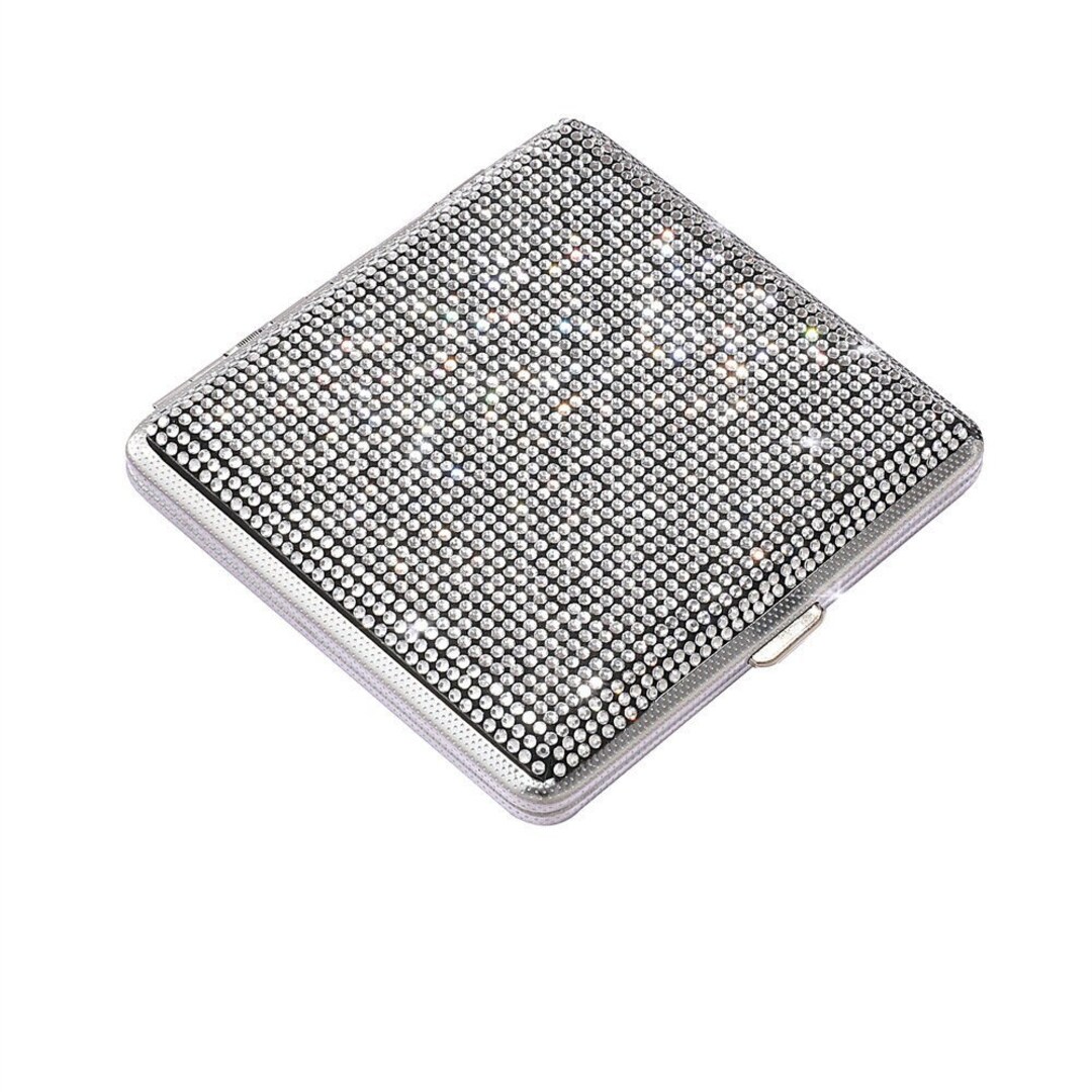 Luxurious Rhinestone Cigarette Case Silver Engraved 10 X Etsy