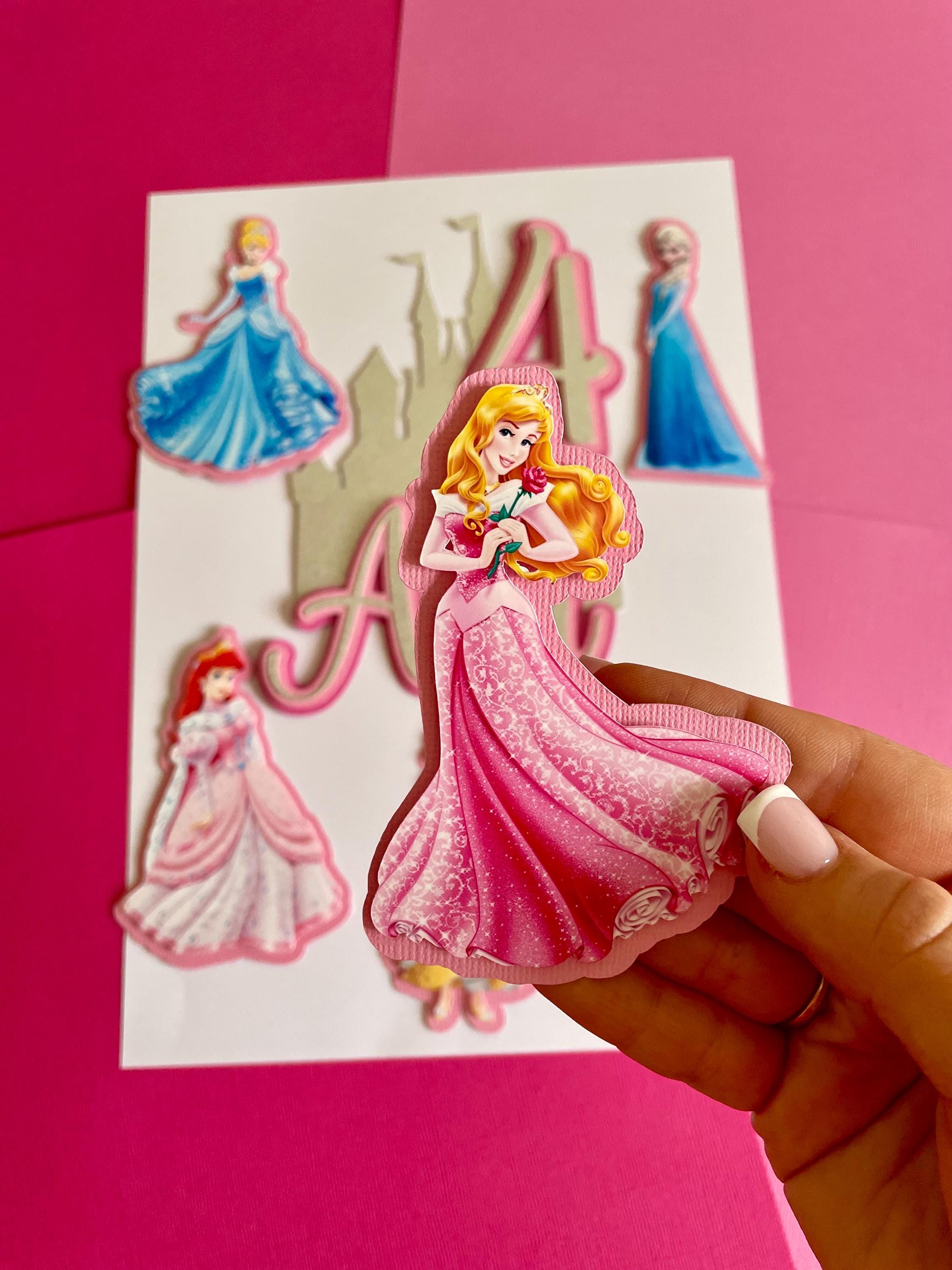 Princess Cake Topper Set: Glitter Castle & Custom Name - Etsy UK