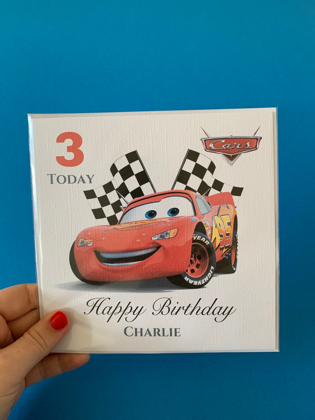 Lightning Mcqueen Theme Birthday Card - Etsy