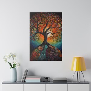 Canvas wrap tree art, Canvas wall art, Tree wall art, Decorative tree art, Hanging wall art, Nature inspired, Colorful Art, Tree of Life 16