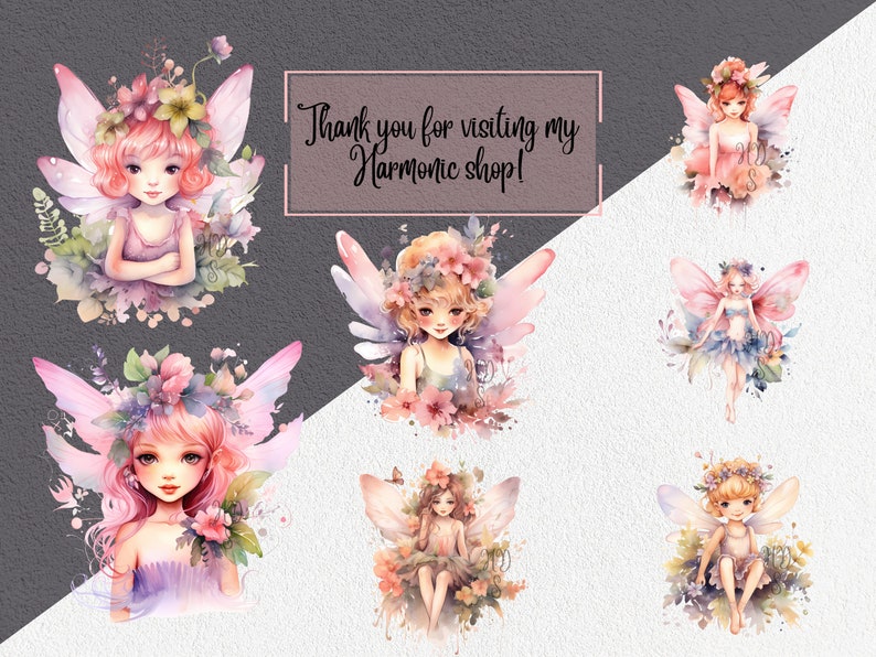 Watercolor Floral Fairy Clipart Pack 21 PNG Fairy Clipart - Etsy