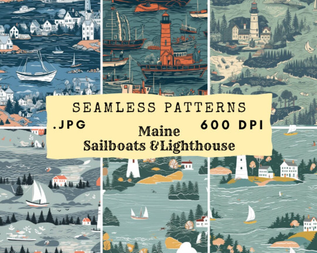 OCEAN SEAMLESS PATTERN | Coastal Theme | Instant Download | Junk ...