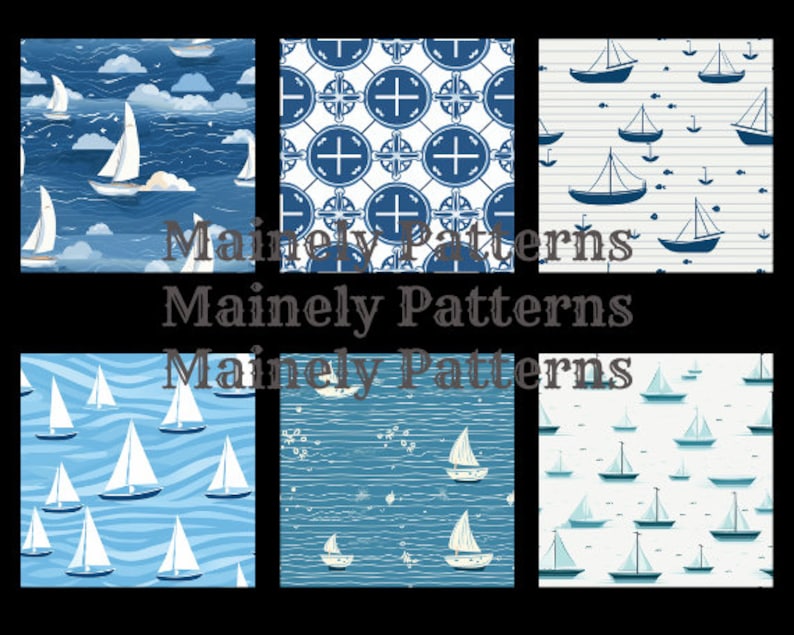SAILBOAT DIGITAL PAPER | Instant Download | Set of 10 | Seamless ...