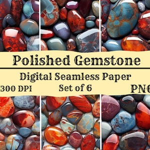 Gemstone Printable Paper Seamless Pattern Stone Digital Paper Scrapbook Crystal Printable Paper Cards Seamless Gemstone Pattern