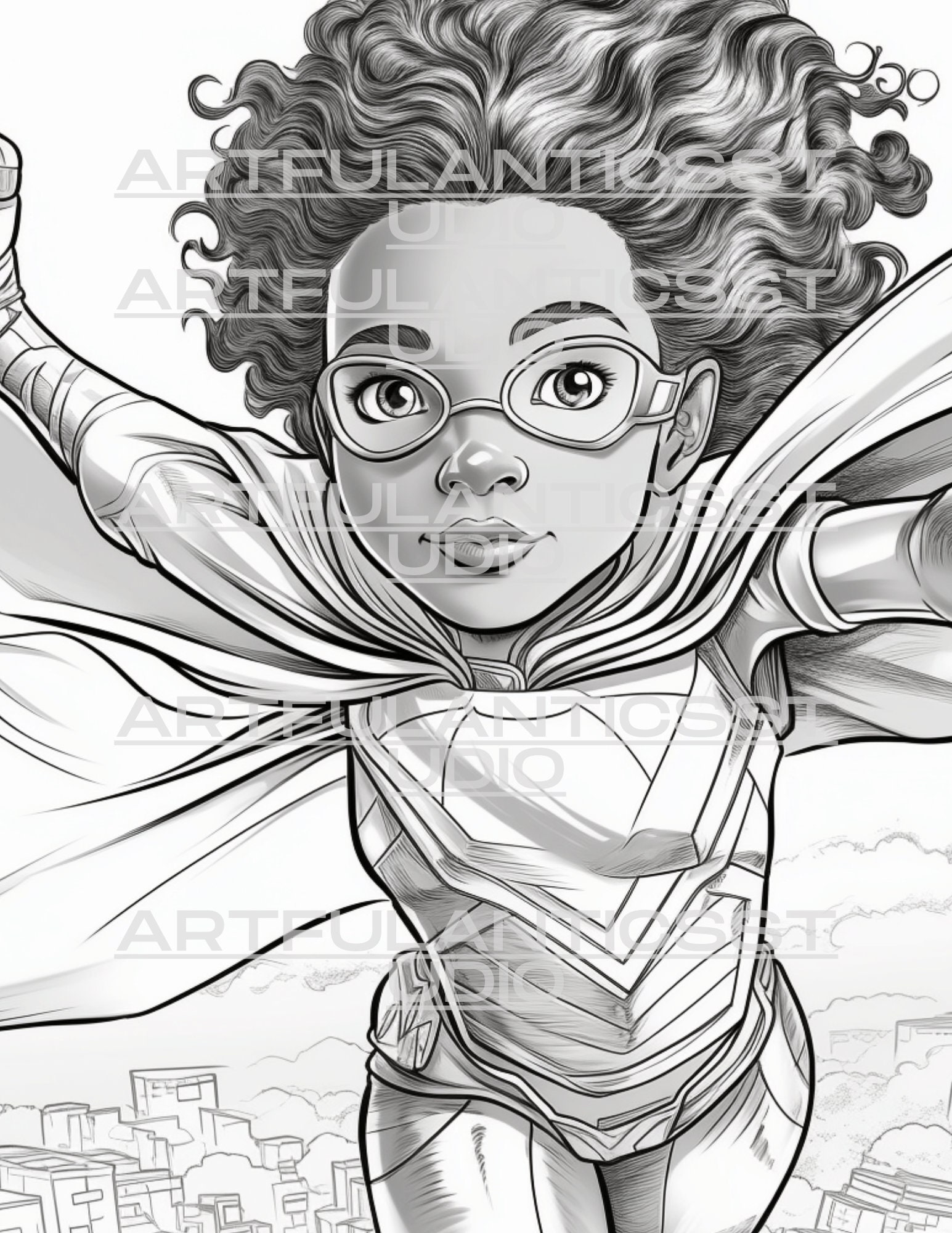 Black Girl Superheroes Coloring Book for Ages 6-11, 12 Pages of Fun ...
