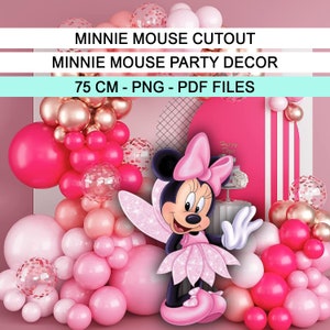 Minnie Mouse Big Decor,Minnie Mouse  CutOut, Cutout Decor, Decoration Minnie mouse Theme Birthday,Pink mouse, Digital Download