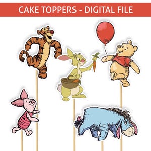Winnie the Pooh Cake Toppers: Baby Shower Birthday Party (PDF File)