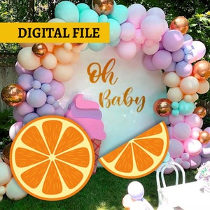 Big Decor,Groovy CutOut, Summer Party Decor, Orange Cutout, Orange Party