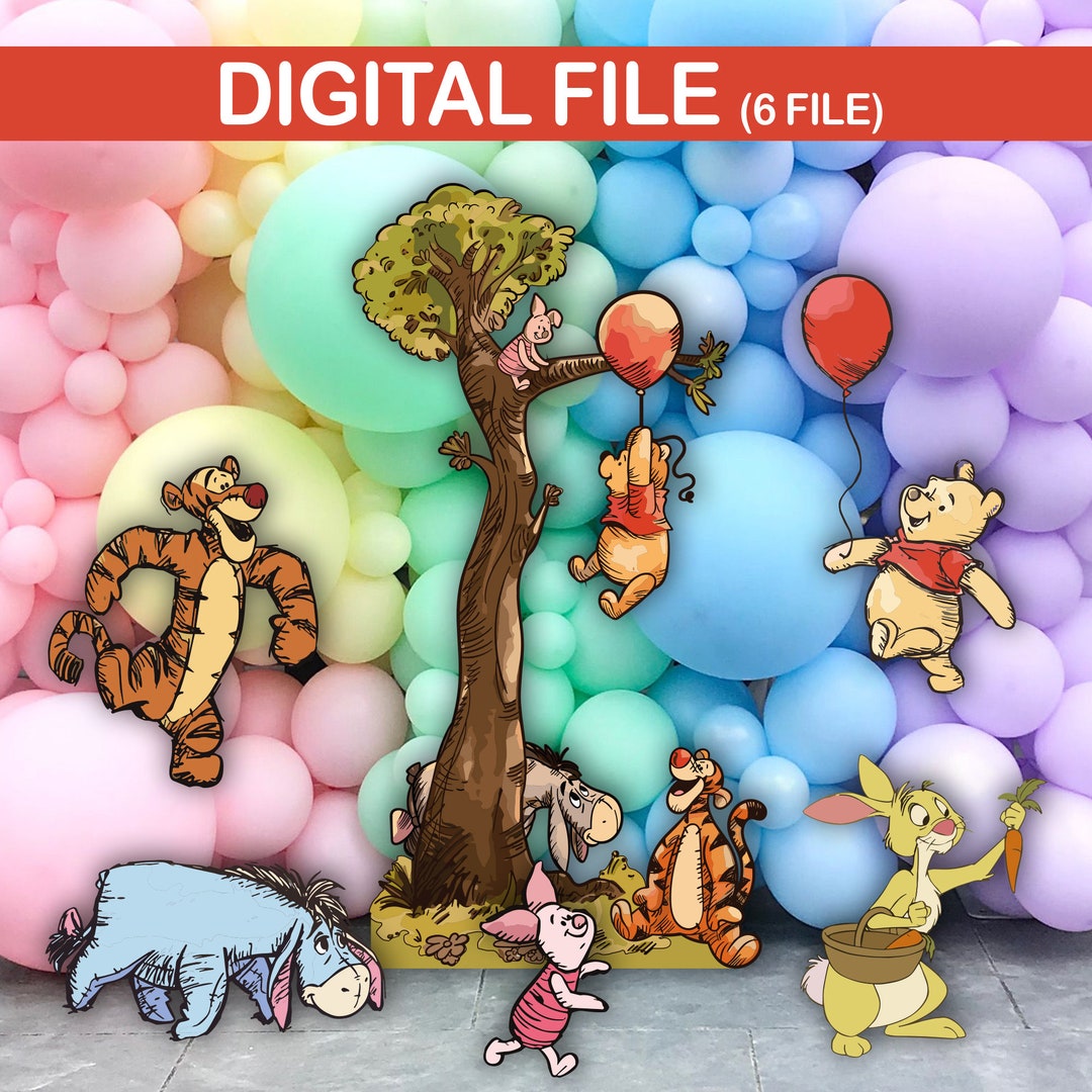 Winnie the Pooh Digital File, Winnie the Pooh Cutout, Winnie and Friend ...
