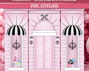 Paris Cafe Birthday Party Poster: Fashion Store Print (PDF Digital Download)