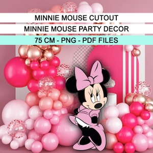Minnie Mouse,Big Decor Groovy CutOut, Cutout Decor,Minnie mouse Theme Birthday, Birthday Party, pink mouse, Digital Download