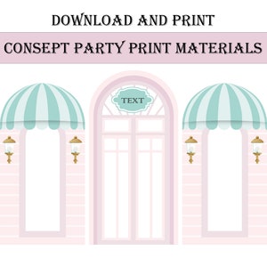Patisserie Concept Party,Paris Cafe, French Bakery, Birthday Party, Printable Patisserie Decor, Paris Cafe Backdrop, Download and print