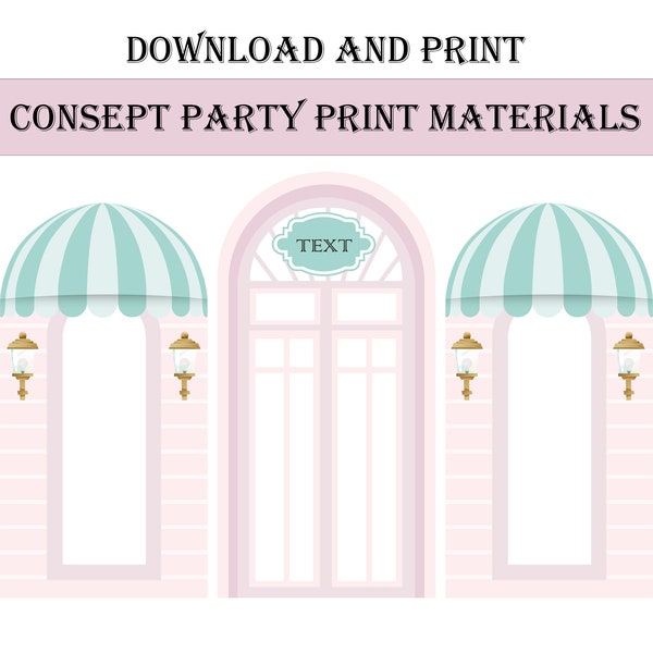 Download and print patisserie concept party print materials Aİ, EPS, PDF - Paris Cafe Birthday Party Poster