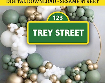 Sesame Street Birthday Board: Party Decor Printable (PNG, PDF)