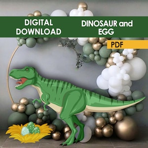 Dinosaur cutout,Dinosaur Birthday Party, BIG DECOR DINOSAUR,Baby shower, T Rex, Tyrannosaurus,Dinosaur Egg Cutout, Dino Egg,Dijital Download
