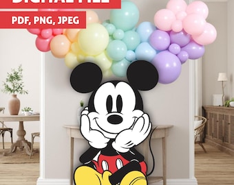 Decoración para fiesta de cumpleaños de Mickey Mouse: recorte imprimible (PDF, PNG)