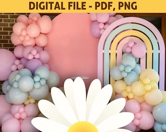Daisy Cutout Decor: Birthday Party, Baby Shower (PDF, PNG Digital Download)