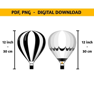 Big Decor Hot air balloon cutout, hotair balloon party, birthday party, babyshower