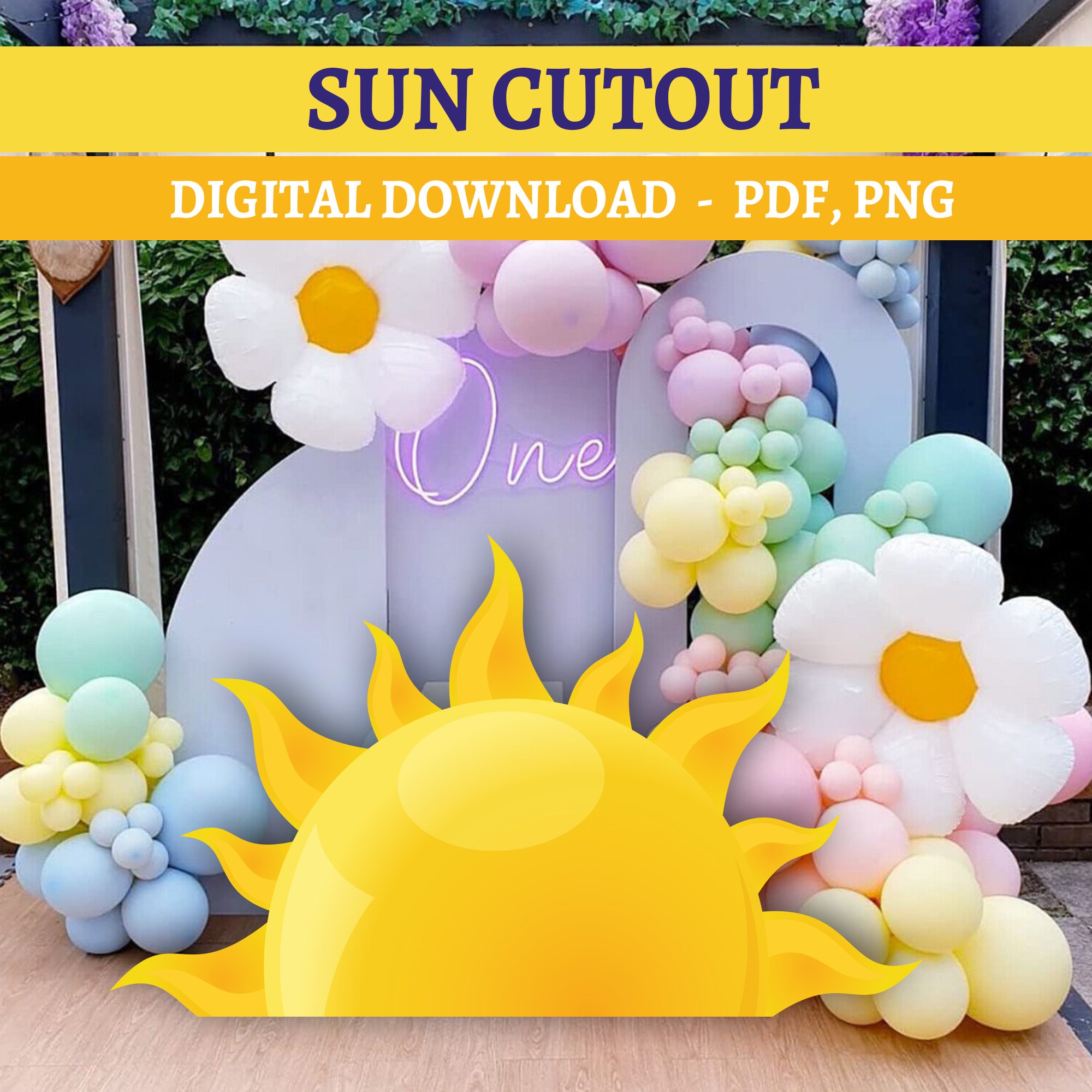 Sun Cutout: Summer Party Decor (digital Download) - Etsy
