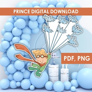 little prince cutout, digital download, prince birthday party, little boy party decor, PDF, PNG, little prince printable