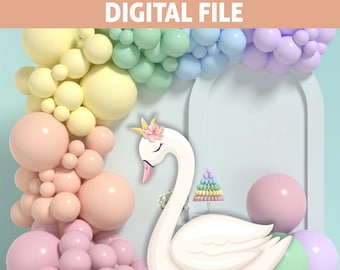 Swan CutOut,Big Decor Swan Cutout Decor, Decoration Swan Theme Birthday, Birthday Party, Digital Download,