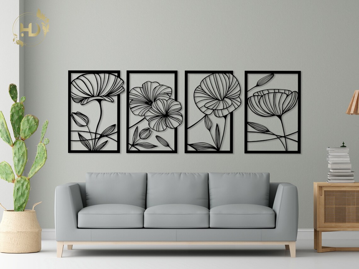 Flower Metal Wall Art, Flower Metal Wall Decor, Flower Wall Art, Flower
