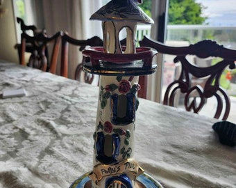 Vintage Blue Sky Clayworks Polly's Place Ceramic Tealight Candleholder  2 pieces