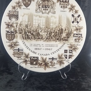 Collectible Plate Display Plate Decorative Plate Canada Centennial Plate Canadian Confederation Plate