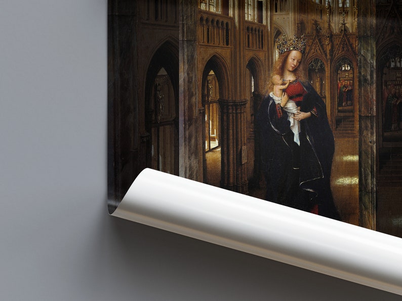 Jan Van Eyck the Madonna in the Church Poster Renaissance Oil Painting