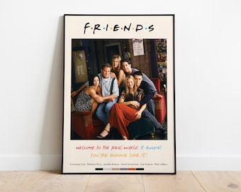 Friends Poster - Monica's Real World Wisdom | Monica Geller, Rachel Green, Phoebe Buffay, Chandler Bing,  Joey Tribbiani, Ross Geller