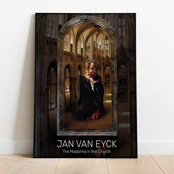 Jan van Eyck | "The Madonna in the Church" Poster | Renaissance | Oil Painting | Wall Art | Painting | Wall Decor