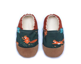 Forest Squirrel Baby Shoes | Woodland Slippers | Animal Nursery Moccasins | Soft Sole Toddler House Shoes 0-5 Y