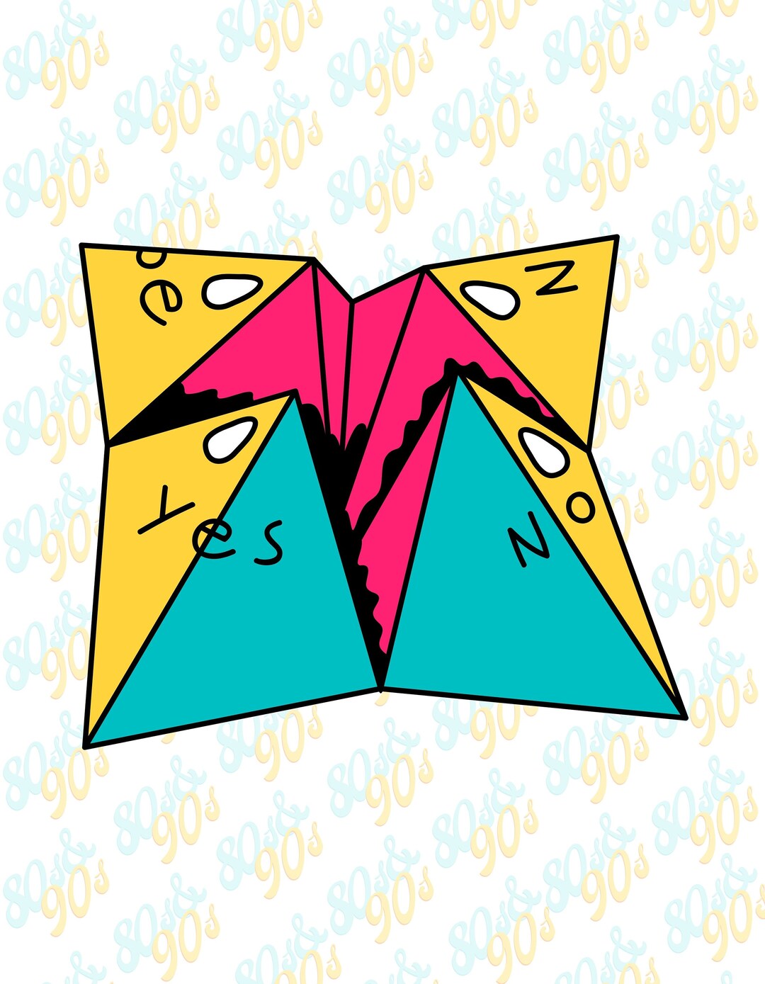 Paper Fortune Teller PNG File 90s Png File 1990s Design Etsy