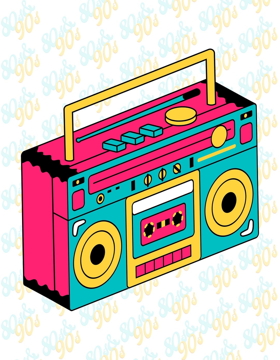 Boombox PNG File 90s Boom Box Png File 1990s Design Retro Etsy