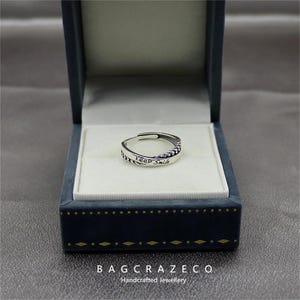 Anillo de plata de ley S925 con letras cruzadas, anillo de moda