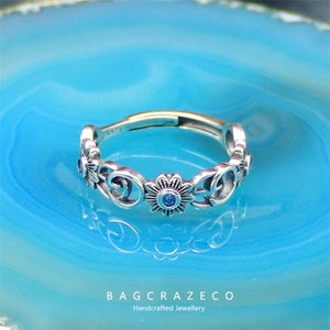 Double letter Thai silver 925 sterling silver ring retro trendy brand ladies petal ring trend zircon hip-hop punk